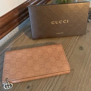 Authentic GUCCI GG Logo pattern long wallet